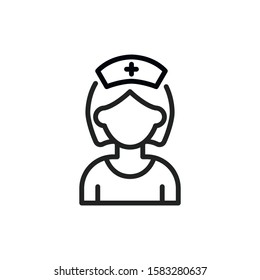 Simple doctor line icon. Stroke pictogram. Vector illustration isolated on a white background. Premium quality symbol. Vector sign for mobile app and web sites.