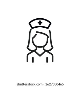 Simple doctor line icon. Stroke pictogram. Vector illustration isolated on a white background. Premium quality symbol. Vector sign for mobile app and web sites.