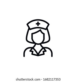 Simple doctor line icon. Stroke pictogram. Vector illustration isolated on a white background. Premium quality symbol. Vector sign for mobile app and web sites.