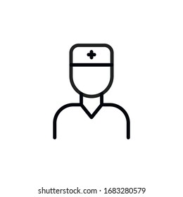 Simple doctor line icon. Stroke pictogram. Vector illustration isolated on a white background. Premium quality symbol. Vector sign for mobile app and web sites.
