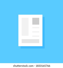 Simple Document Flat icon or Newspaper icon, Vector and Illustration.
