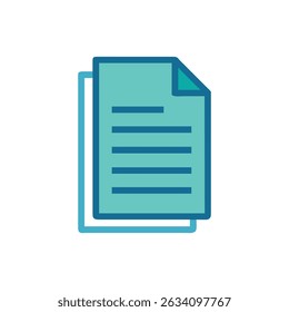 Ícone de documento simples na paleta de cores azul e branco