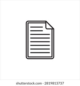 Simple document icon with lined paper and corner fold