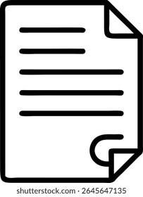 A simple document icon representing a file page with text and folded corner.
