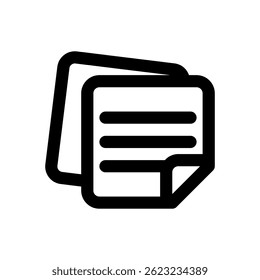 Simple document icon representing files, notes, or written content for web and app interfaces.