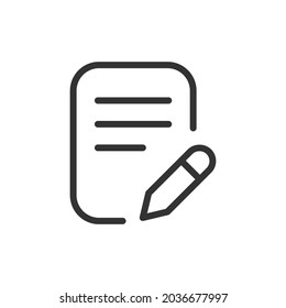 Simple document line icon. Premium symbol in stroke style. Design of document icon. Vector illustration.