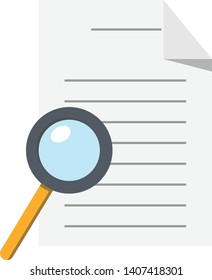 simple of document and magnifying glass flat icon web design