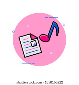 Simple document and music file illustration. Easy to edit with vector file. Can use for all your graphic design content. Especially about multimedia.