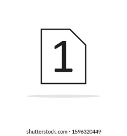 simple document number one design icons  for your web site design, logo, app, UI, vector illustration