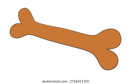 Hueso de perro simple sobre fondo blanco
