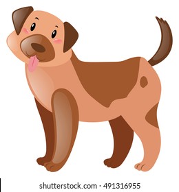 Caricatura de perro simple sobre blanco