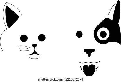 simple dog and cat silhouette vector that can be edited or made into a logo