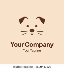 Simple dog face illustration on a neutral background creates a modern and friendly brand identity Ideal for pet-related businesses or veterinary clinics.