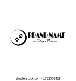 simple dog footprint design logo