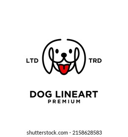 simple Dog head line art vector logo design isolated white background