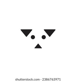 Simple dog head logo with blank background