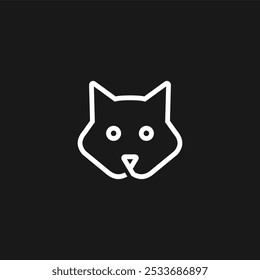 Vector simple del logotipo de la cabeza del perro, animal doméstico, logotipo amistoso de la tienda del animal doméstico, minimalista plano, ilustración en blanco y negro