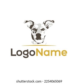 Un simple logo de la silueta de la cabeza de un perro usando el arte de la línea como su textura...