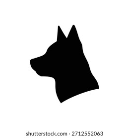 Simples cabeça de cão silhueta vetor projeto plano sobre fundo branco.