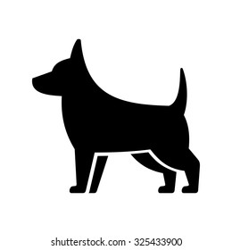 Simple Dog Icon on White Background. Vector
