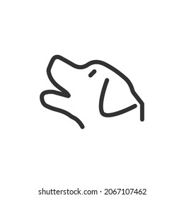 Simple dog line icon. Premium symbol in stroke style. Design of dog icon. Vector illustration.