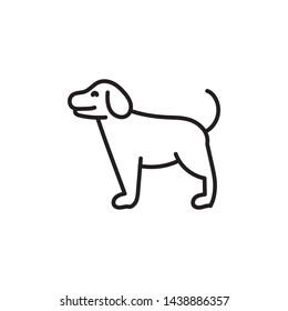 Simple dog line icon. Stroke pictogram. Vector illustration isolated on a white background. Premium quality symbols. Vector sign for mobile app and web sites