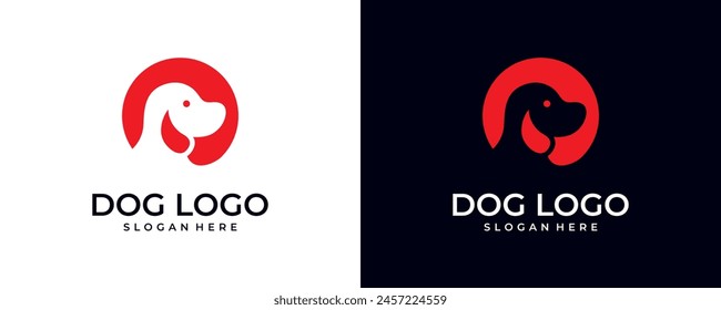 simple dog logo design. pet care concept elements. vector illustrations