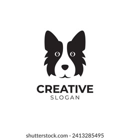 Simple dog logo design template vector illustration
