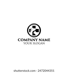 logotipo simple del perro en estilo de arte de línea