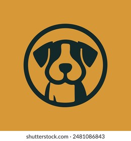 Ilustración simple del icono del Vector del logotipo del perro