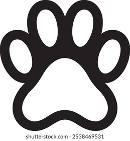 Simple dog paw print flat icon design for animal apps and online platforms