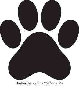 Simple Dog Paw Silhouette Vector Icon Set on White Background