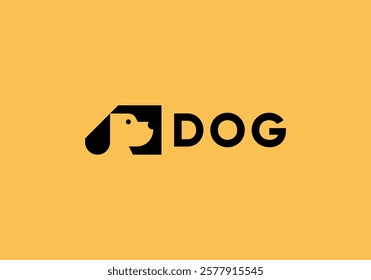 simple dog pet health care logo design vector graphic