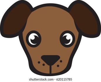 Simple Dog Portrait Icon - Vector Illustration