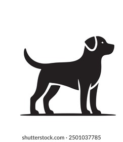 Simple dog silhouette black vector. Dog vector.