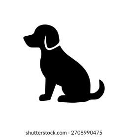 Simple dog silhouette isolated icon. Pet logo template. Cute puppy sign.