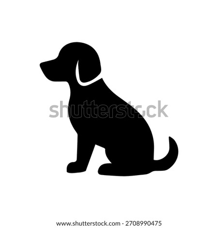 Simple dog silhouette isolated icon. Pet logo template. Cute puppy sign.