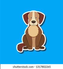 Una simple ilustración de pegatinas de perro