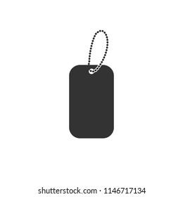 Simple dog tag icon isolated on white background