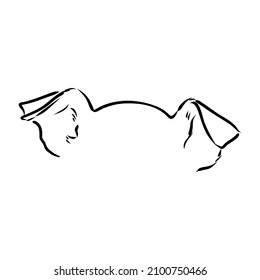 simple dog. Vector illustration. dog ears vector sketch