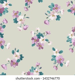 Simple dogroses seamless pattern. Chaotic order