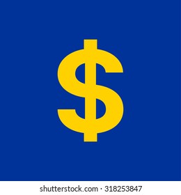 Simple dollar icon in flat style. Dollar sign, money pictogram, banking design. Vector illustration