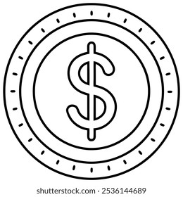 einfaches Dollar-Symbol auf weißem Hintergrund.  