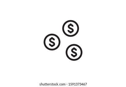 Simple Dollar Money and Payment Vector Line Icon. Editable Stroke