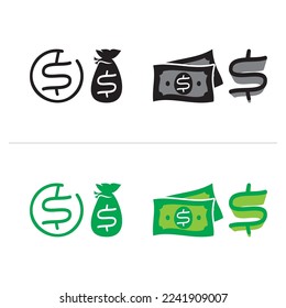 Einfaches Dollarzeichen. Geld, Vektorgrafik.