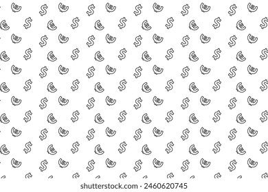 Simple doller and euro seamless pattern vector.