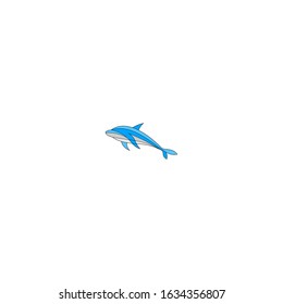 Simple dolphin line art logo design vector