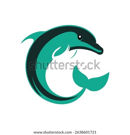 Simple dolphin logo vector art design illustration