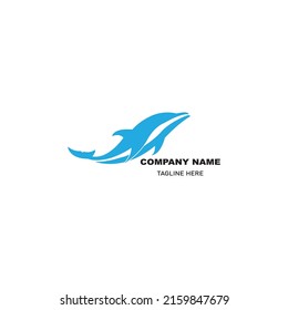 simple dolphin logo vector icon illustration design