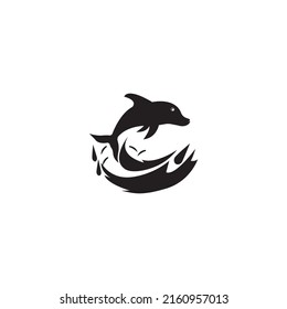 simple dolphin logo vector icon illustration design